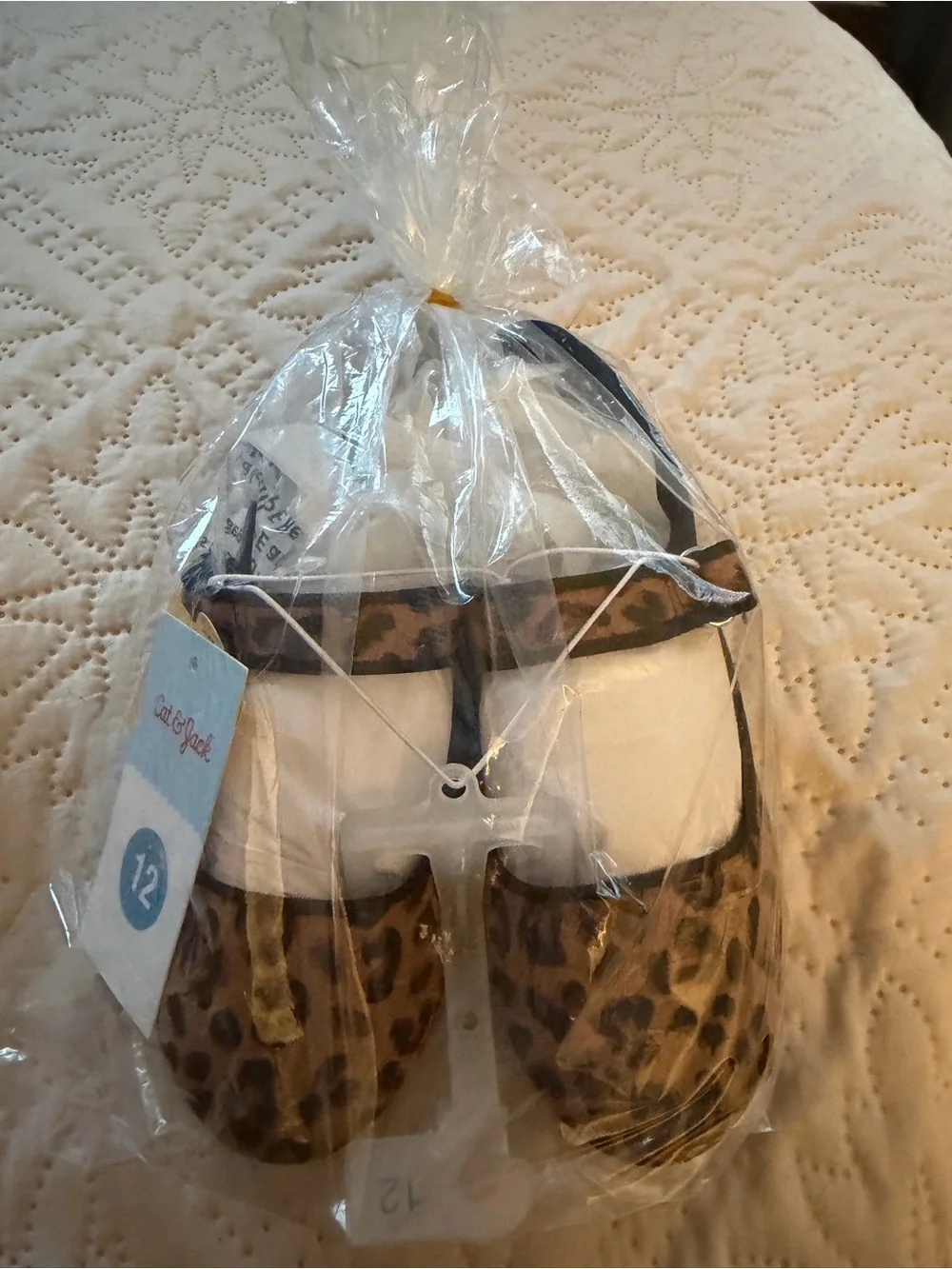 Cat & Jack Girls Leopard Print Mary Jane Flats Size 12 NWT